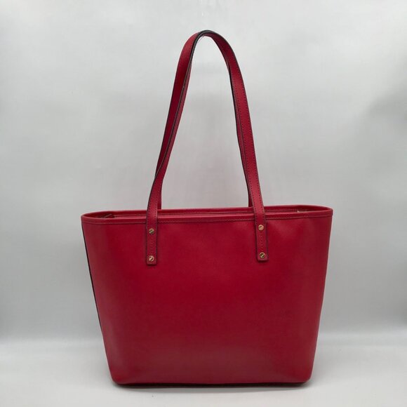 Michael Kors Jet Set Red Saffiano Leather Tote - Picture 2 of 10